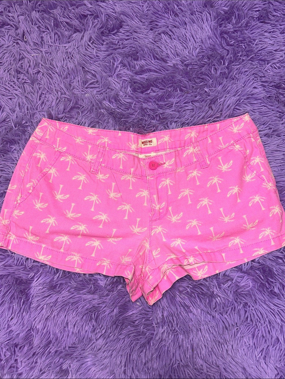 Mossimo Supply Co. Pink Palm-Print Women’s Jean Shorts